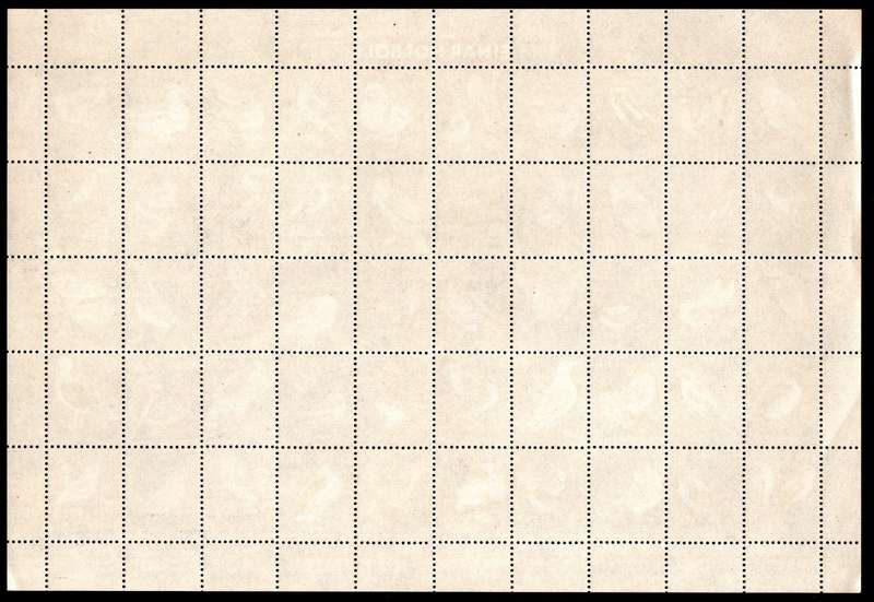 DENMARK 1965 BIRDS CHRISTMAS CINDERELLA SHEET (FOLDED). AS PER SCANS.
