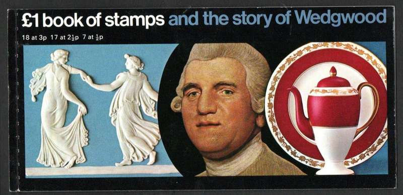 GB 1972 'THE STORY OF WEDGEWOOD' MINT AND COMPLETE BOOKLET DX1. CV GBP 25. TRIMMED PERFs 1/2d PANE.