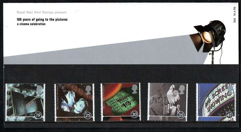 GB 1996 CENTENARY OF CINEMA MINT PRESENTATION PACK NO 266. AS PER SCANS. NICE ITEM.