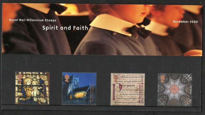 GB 2000 MILLENNIUM PROJECTS: 'SPIRIT AND FAITH' MINT PRESENTATION PACK NO 317. AS PER SCANS.
