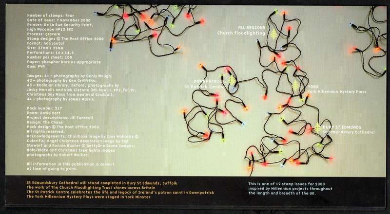 GB 2000 MILLENNIUM PROJECTS: 'SPIRIT AND FAITH' MINT PRESENTATION PACK NO 317. AS PER SCANS.