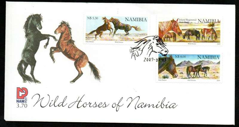 NAMIBIA 2009 WILD HORSES UMM SET OF (X3) CONTROLS BLKS + FDC NO 3.70. CC664/6. CV R660. AS PER SCANS