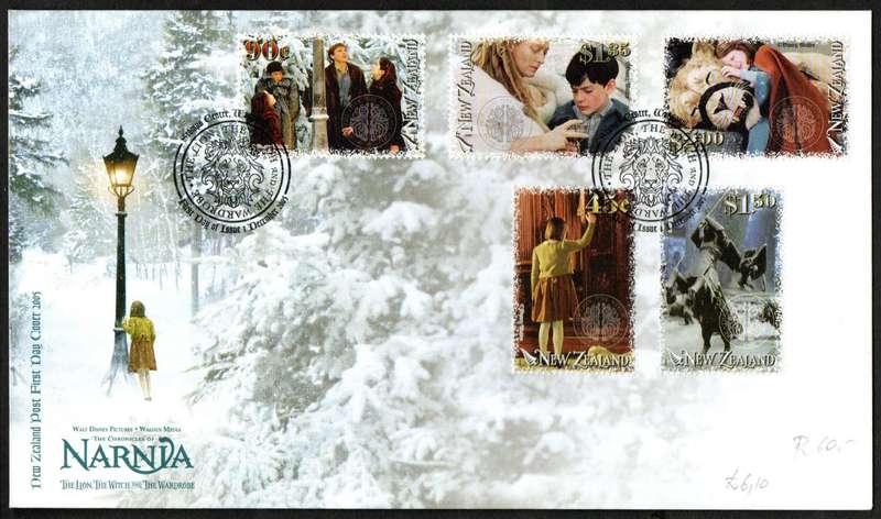 NEW ZEALAND 2005 NARNIA - THE LION, THE WITCH AND THE WARDROBE FDCs (X2). AS PER SCANS.