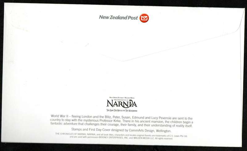 NEW ZEALAND 2005 NARNIA - THE LION, THE WITCH AND THE WARDROBE FDCs (X2). AS PER SCANS.