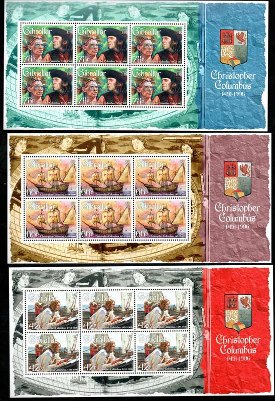 GIBRALTAR 2006 DEATH ANN OF CHRISTOPHER COLUMBUS SET OF (X4) SHEETS OF (X6) UMM. SG1191/4. CV GBP 51