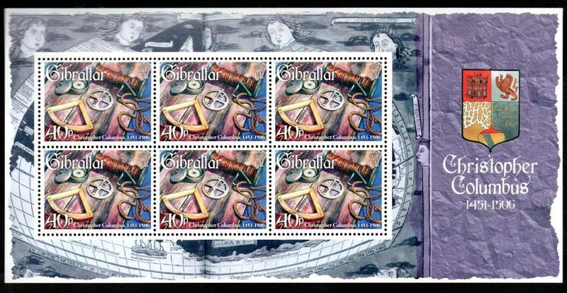 GIBRALTAR 2006 DEATH ANN OF CHRISTOPHER COLUMBUS SET OF (X4) SHEETS OF (X6) UMM. SG1191/4. CV GBP 51