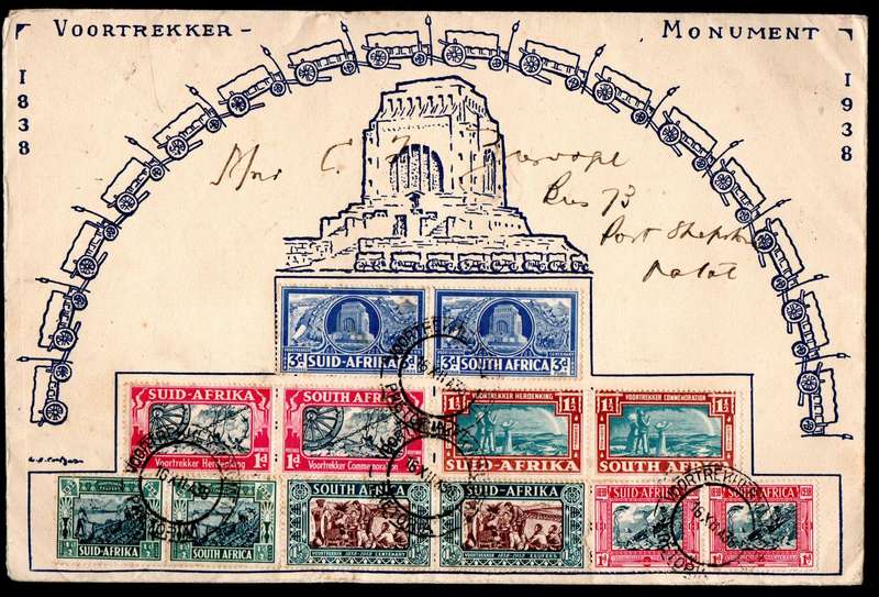 UNION 1938 (X4) VOORTREKKER TREK COVERS. CONDITION MIXED AS PER SCANS.