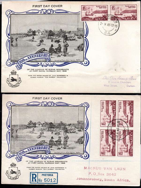 UNION 1949 CENT OF ARRIVAL OF BRITISH SETTLERS CLEARANCE OF (X21) COVERS. AS PER SCANS. GREAT LOT.