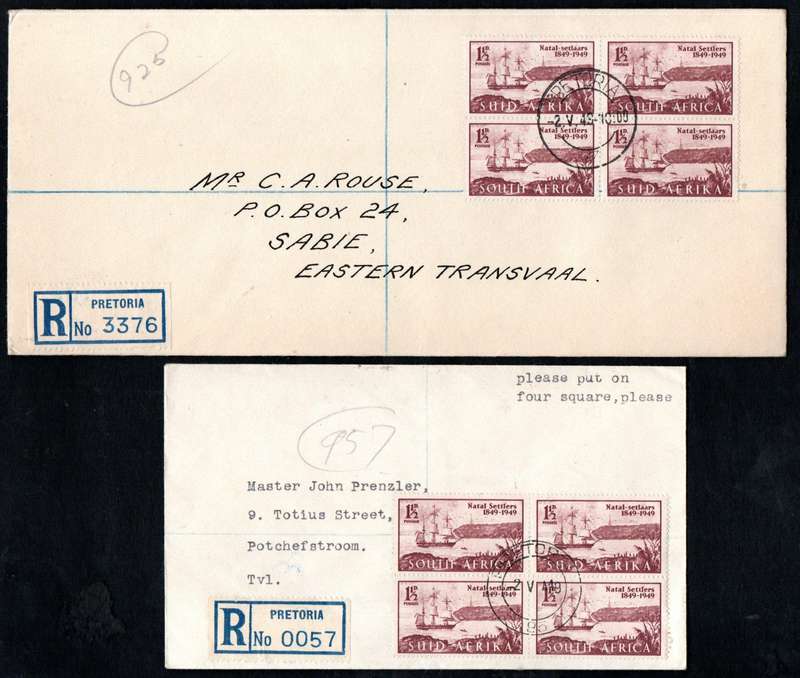 UNION 1949 CENT OF ARRIVAL OF BRITISH SETTLERS CLEARANCE OF (X21) COVERS. AS PER SCANS. GREAT LOT.