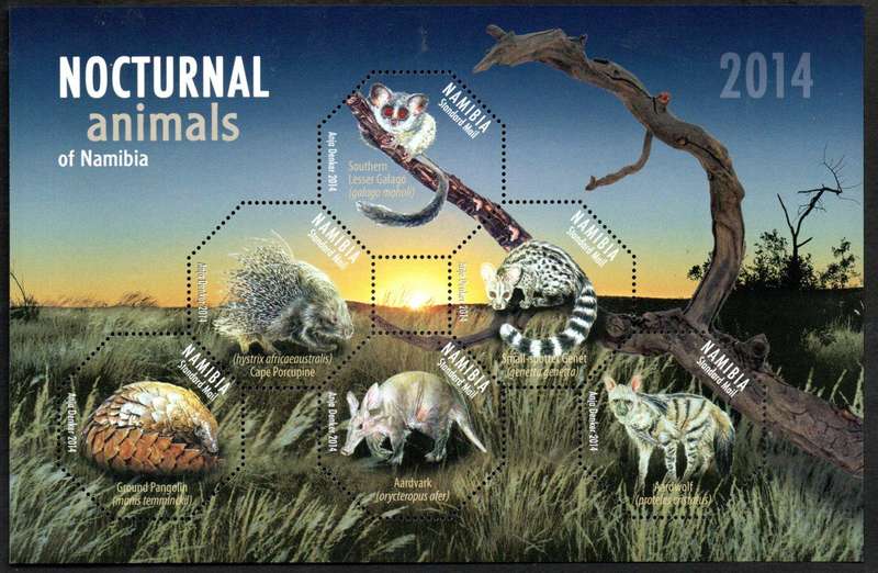 NAMIBIA 2014 NOCTURNAL ANIMALS UMM MINI SHEET. AS PER SCANS. CC799.