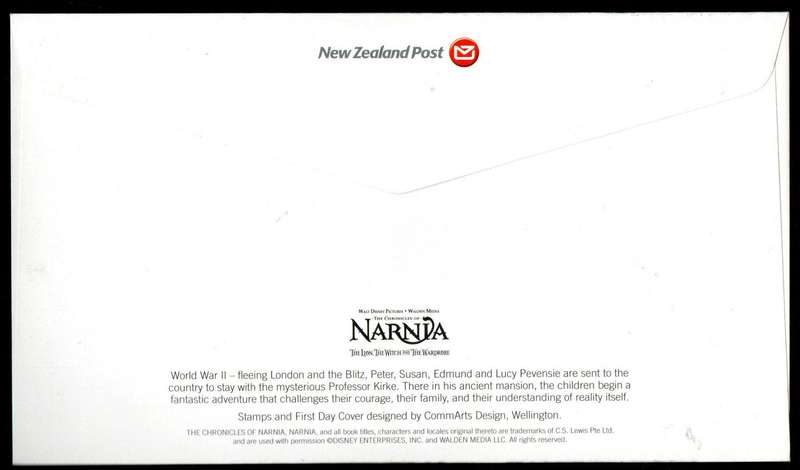 NEW ZEALAND 2005 NARNIA - THE LION, THE WITCH AND THE WARDROBE FDCs (X2). AS PER SCANS.