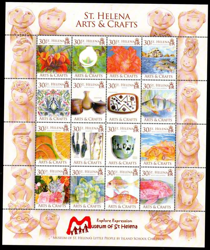 St Helena 2006 arts and crafts - Museum of St Helena umm sheet of (x16). SG989-1004. CV GBP 17+.