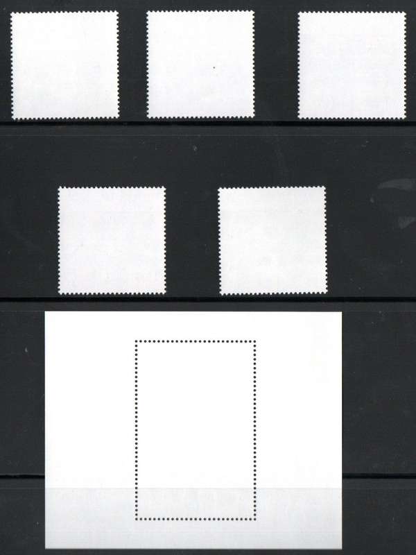 Tristan da Cunha 2009 40th ann of moon landing umm set of (x5) singles + msheet. SG944-49 CV GBP 16+