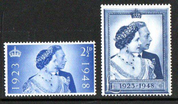 GB 1948 Royal Silver Wedding m/mint set of (x2). SG493-4  as per scans  CV GBP 40.35.