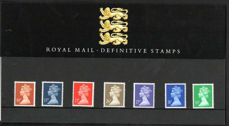GB 1990 QEII Machin definitive mint presentation pack no 22 - as per scans.