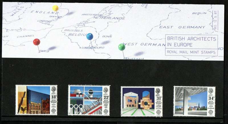 GB 1987 British architects in Europe mint presentation pack no 180 - as per scans.