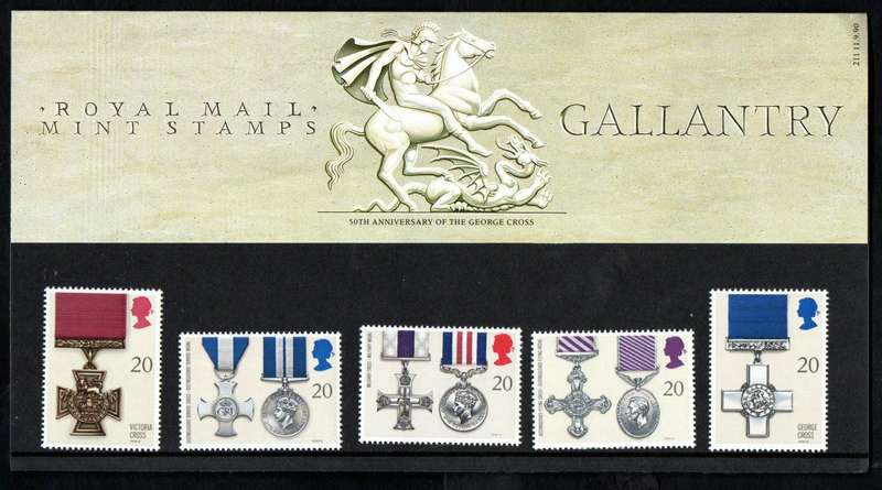 GB 1990 gallantry awards mint presentation pack no 211 with mint stamps - as per scans.
