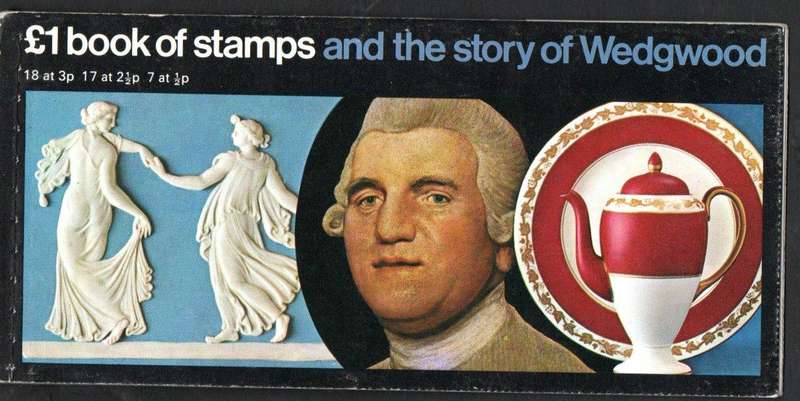 GB 1972 'The Story of Wedgwood' mint and complete booklet DX1. CV GBP 15 - trimmed perfs 1/2d pane.