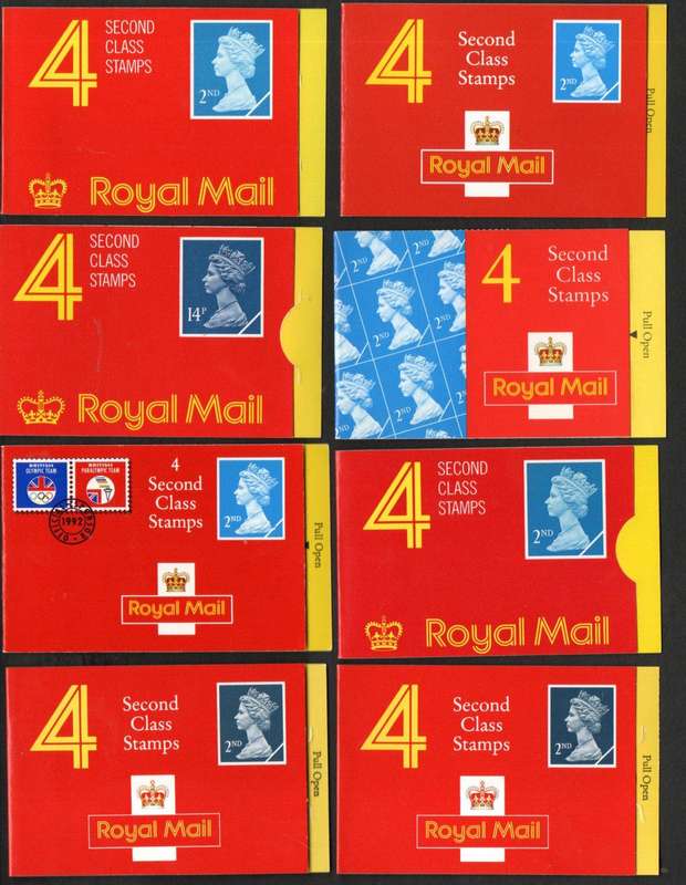 GB selection of (x8) mint 2nd class barcode booklets - as per scans - good cv.