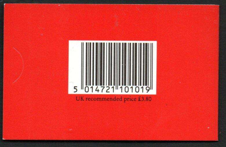GB 1994 mint Christmas barcode booklet containing 20x19p stamps. LX7.
