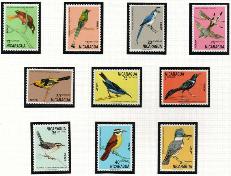 Nicaragua 1971 Nicaraguan birds m/mint set of (x10) singles - as per scans - SG1781-7.