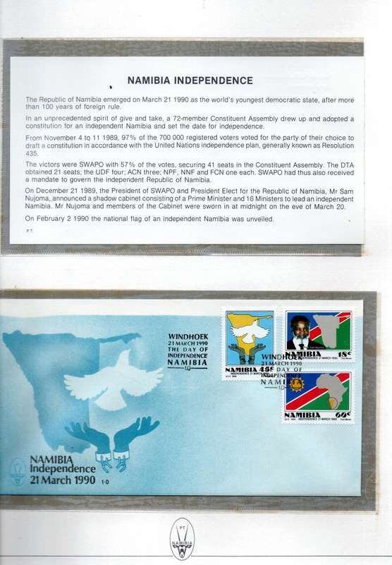 Namibia 1990 independence issue nice book with FDC, sheets - as per scans.