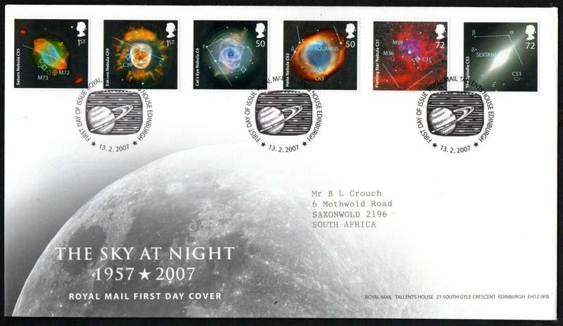 GB 2007 50th anniversary of the Sky at Night (TV programme) first day cover (Tallents House).