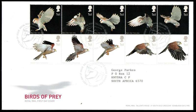 GB 2003 birds of prey first day cover (Tallents House)  CV GBP 9.25.