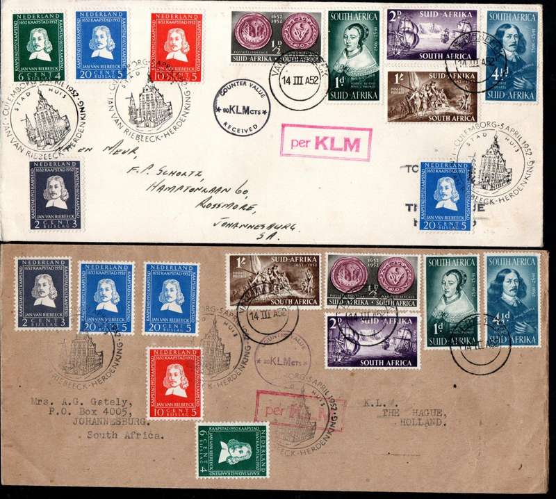 Union 1952 tercentenary of van Riebeeck selection of (x20) covers etc - condition etc mixed