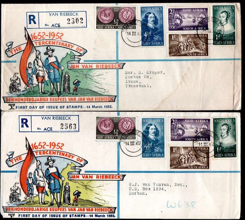 Union 1952 tercentenary of van Riebeeck selection of (x20) covers etc - condition etc mixed