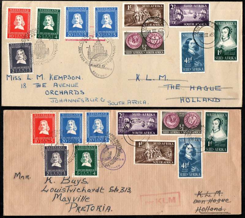 Union 1952 tercentenary of van Riebeeck selection of (x20) covers etc - condition etc mixed