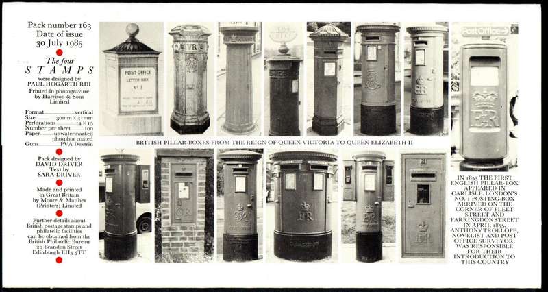 GB 1985 350 years of Royal Mail public postal service mint presentation pack no 163.