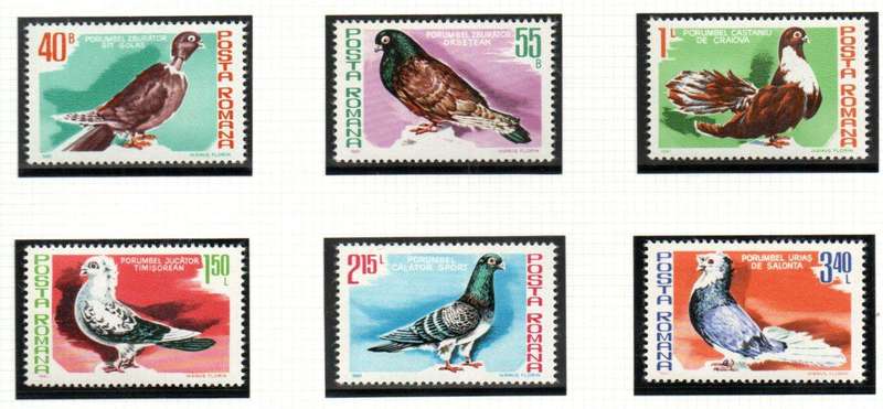 Romania 1981 pigeons umm set of (x6) singles - SG4627-32.
