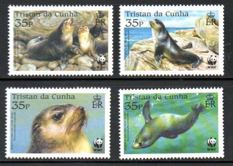 Tristan da Cunha 2004 (WWF) sub-antarctic fur seal set of (x4) - SG800/3.