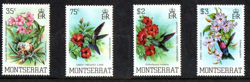 Montserrat 1983 hummingbirds umm set of (x4) singles - SG571-74  CV GBP 9.