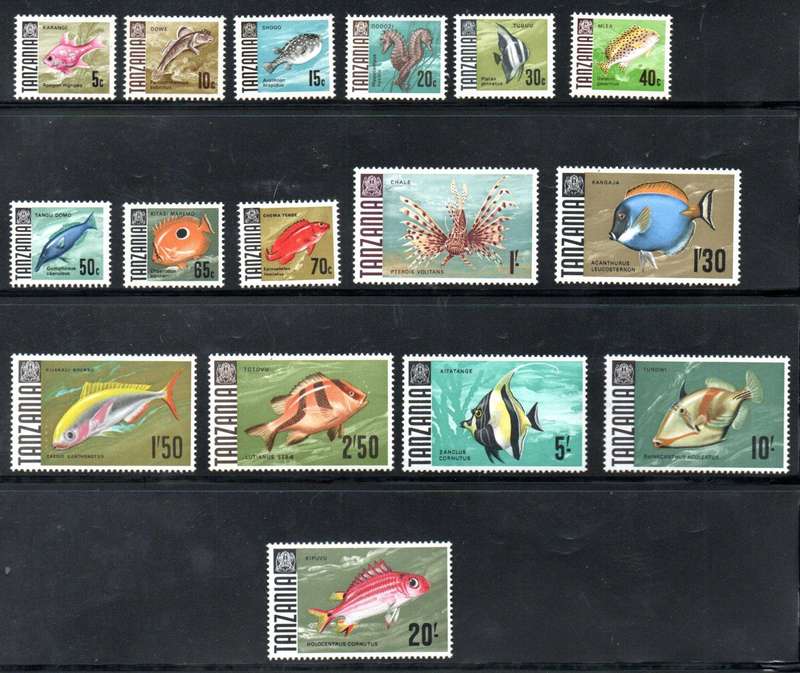 Tanzania 1967 fish mmint set of (x16) singles - SG142/57. CV GBP 20 - nice thematic set.