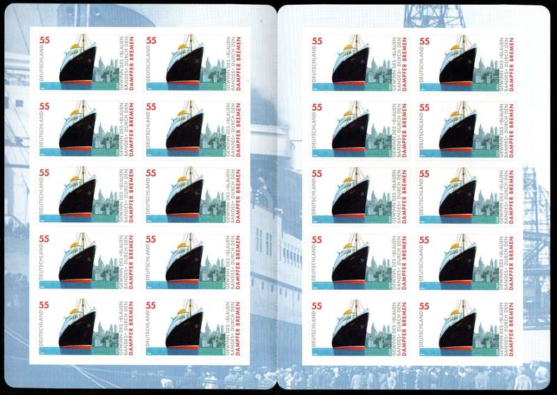 Germany 2004 75th anni of the Steamer "Bremen" winning the Blue Ribbon mint self-ad booklet of (x20)