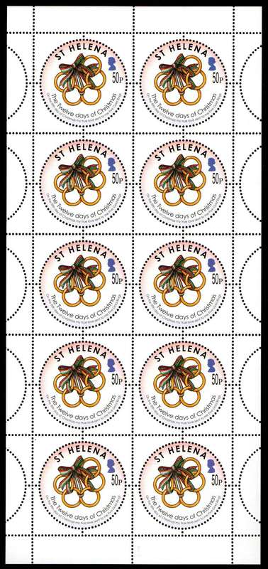 St Helena 2006 the 12 days of Christmas set of (x6) umm sheets of (x10) - SG1005/10 Total CV GBP 83