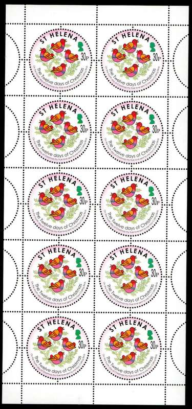 St Helena 2006 the 12 days of Christmas set of (x6) umm sheets of (x10) - SG1005/10 Total CV GBP 83