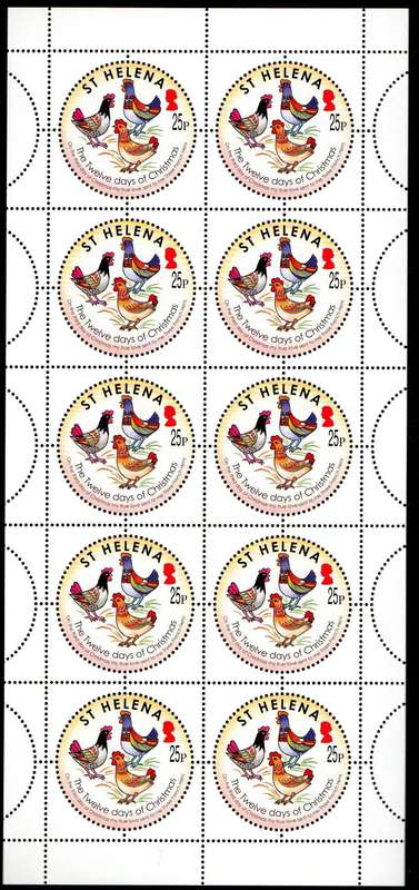 St Helena 2006 the 12 days of Christmas set of (x6) umm sheets of (x10) - SG1005/10 Total CV GBP 83