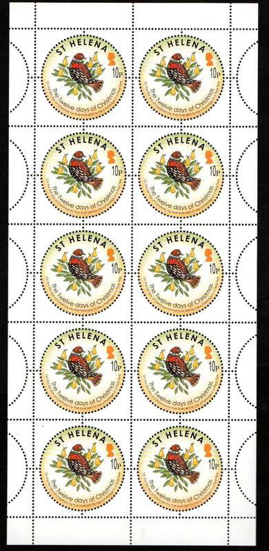 St Helena 2006 the 12 days of Christmas set of (x6) umm sheets of (x10) - SG1005/10 Total CV GBP 83