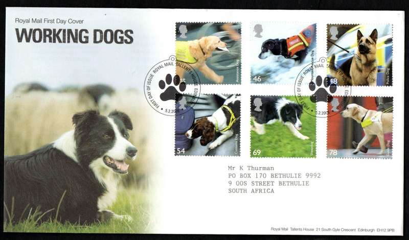 GB 2008 working dogs first day cover (Tallents House) - as per scans.