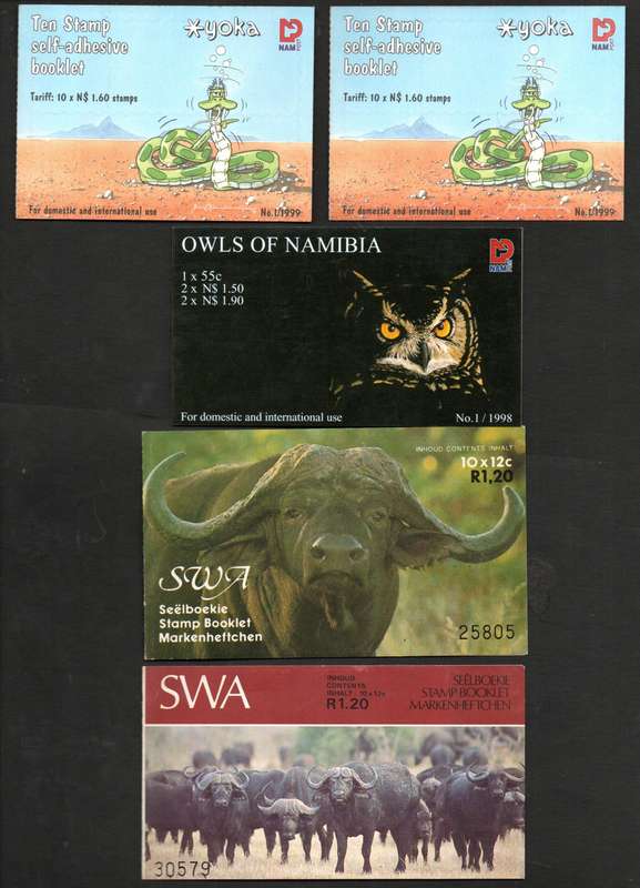NAMIBIA/SWA CLEARANCE OF (X15) MINT/SELF-AD BOOKLETS. SOME DUPLICATION. TOTAL CV R2200+