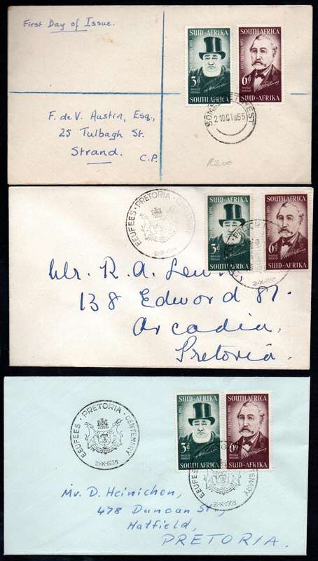 Union 1955 centenary of Pretoria (Teppex) selection of (x19) fdcs etc - condition as per scans.