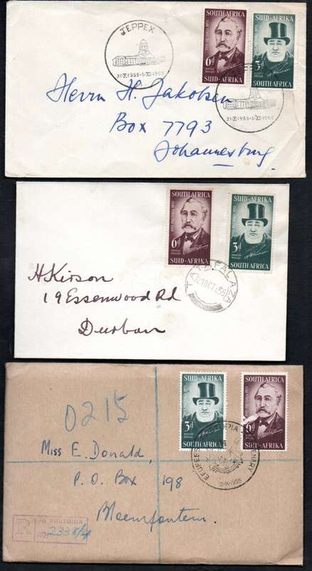 Union 1955 centenary of Pretoria (Teppex) selection of (x19) fdcs etc - condition as per scans.