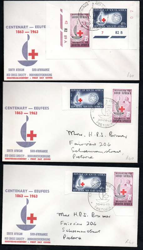 RSA 1963 centenary of Red Cross selection of (x19) covers - condition etc as per scans.