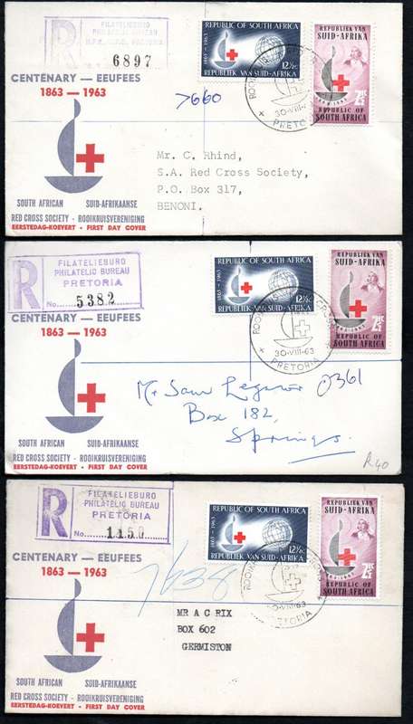RSA 1963 centenary of Red Cross selection of (x19) covers - condition etc as per scans.