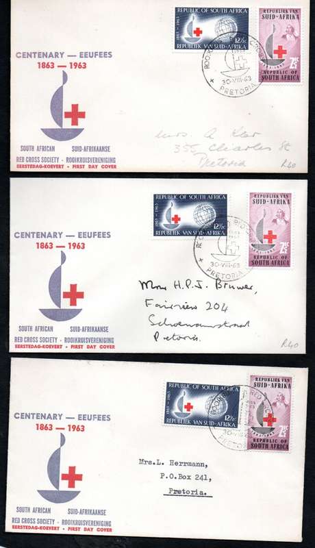RSA 1963 centenary of Red Cross selection of (x19) covers - condition etc as per scans.