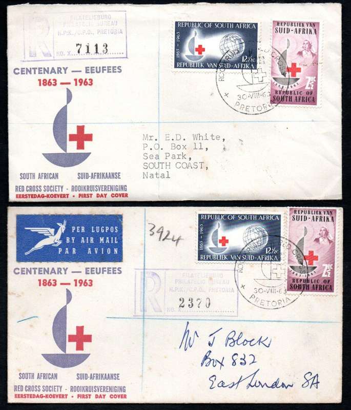 RSA 1963 centenary of Red Cross selection of (x19) covers - condition etc as per scans.