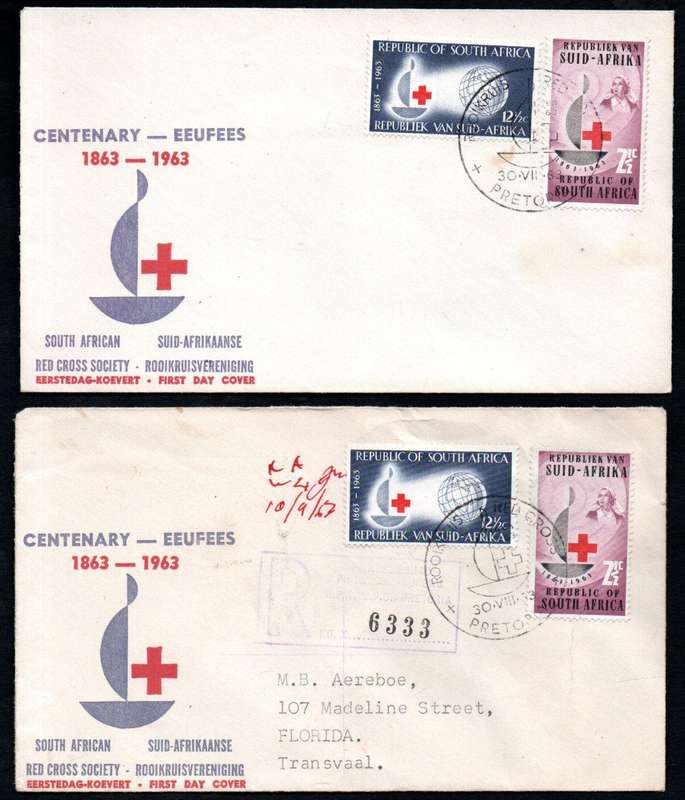 RSA 1963 centenary of Red Cross selection of (x19) covers - condition etc as per scans.